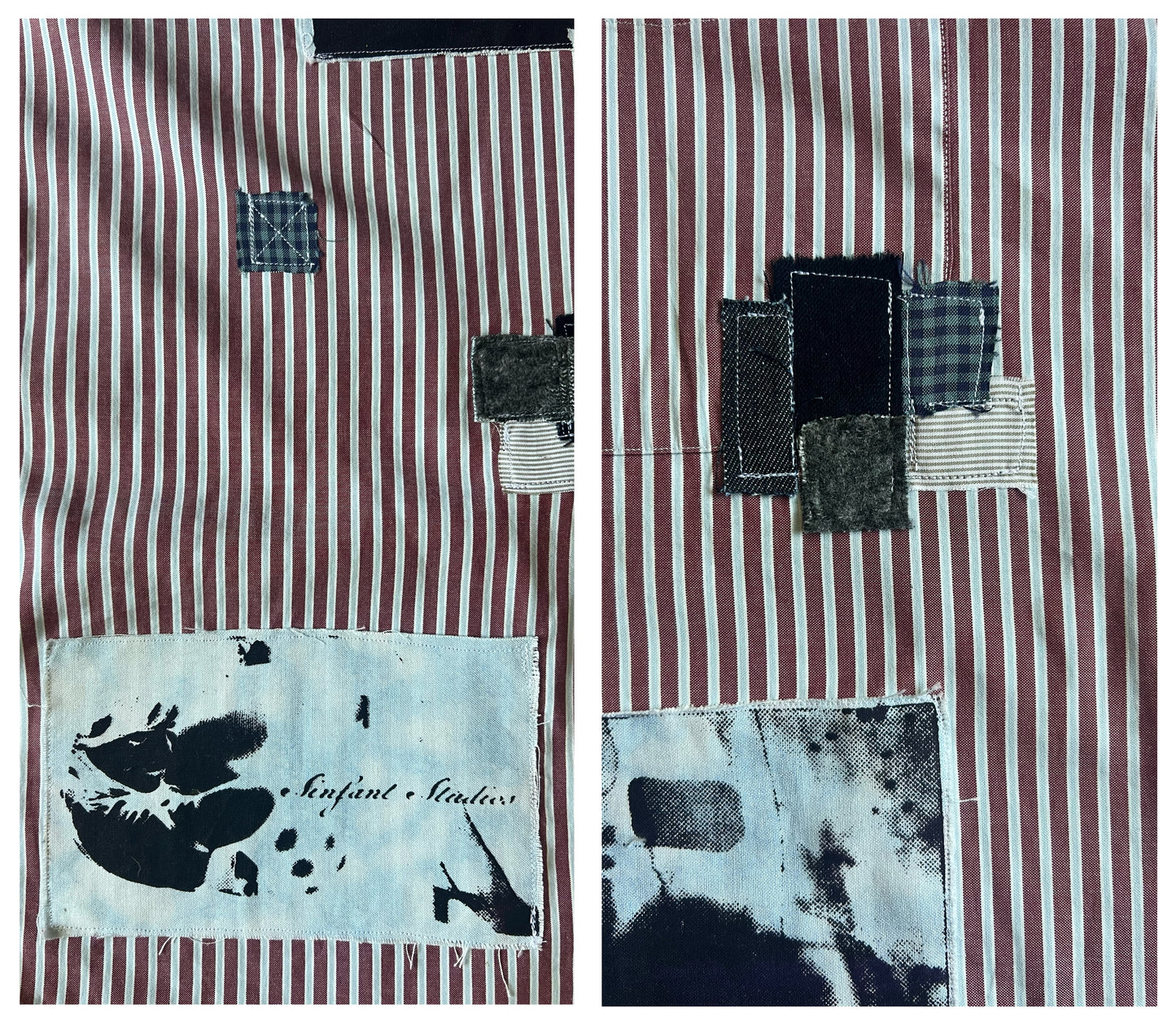 Burgundy Striped Button Down Shirt