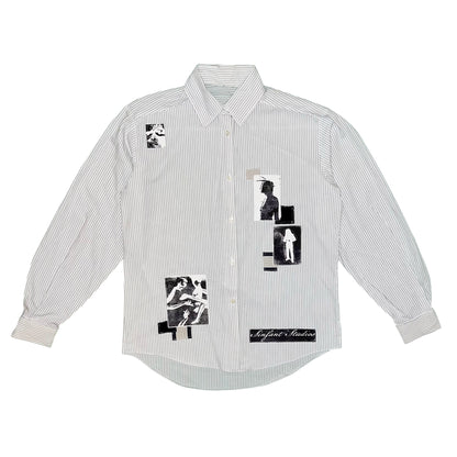 B&W Striped Button Down Shirt