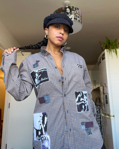 Brown Striped Button Down Shirt