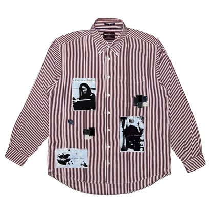 Burgundy Striped Button Down Shirt