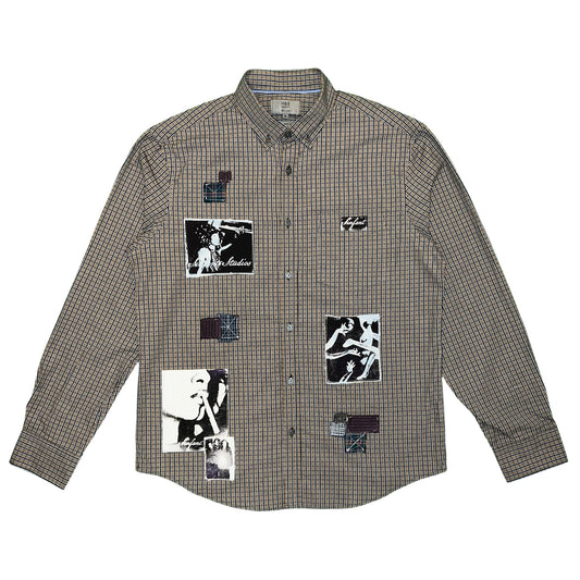 Brown Striped Button Down Shirt