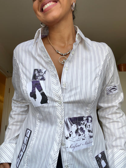 Purple Striped Button Down Shirt