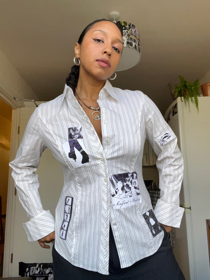 Purple Striped Button Down Shirt