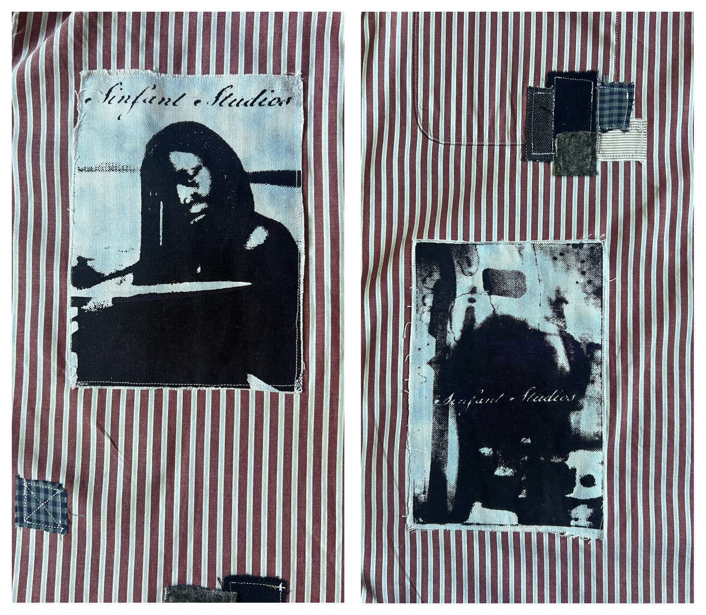 Burgundy Striped Button Down Shirt